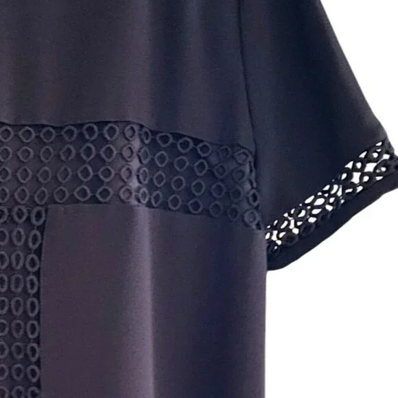 Felicity & Coco Women's Black Short Sleeve Dress with Circle Eyelet Design XL - Picture 4 of 4